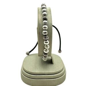 925 Sterling Silver & metal John Hardy Beaded Pull String Bracelet (20819)